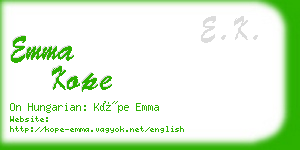 emma kope business card